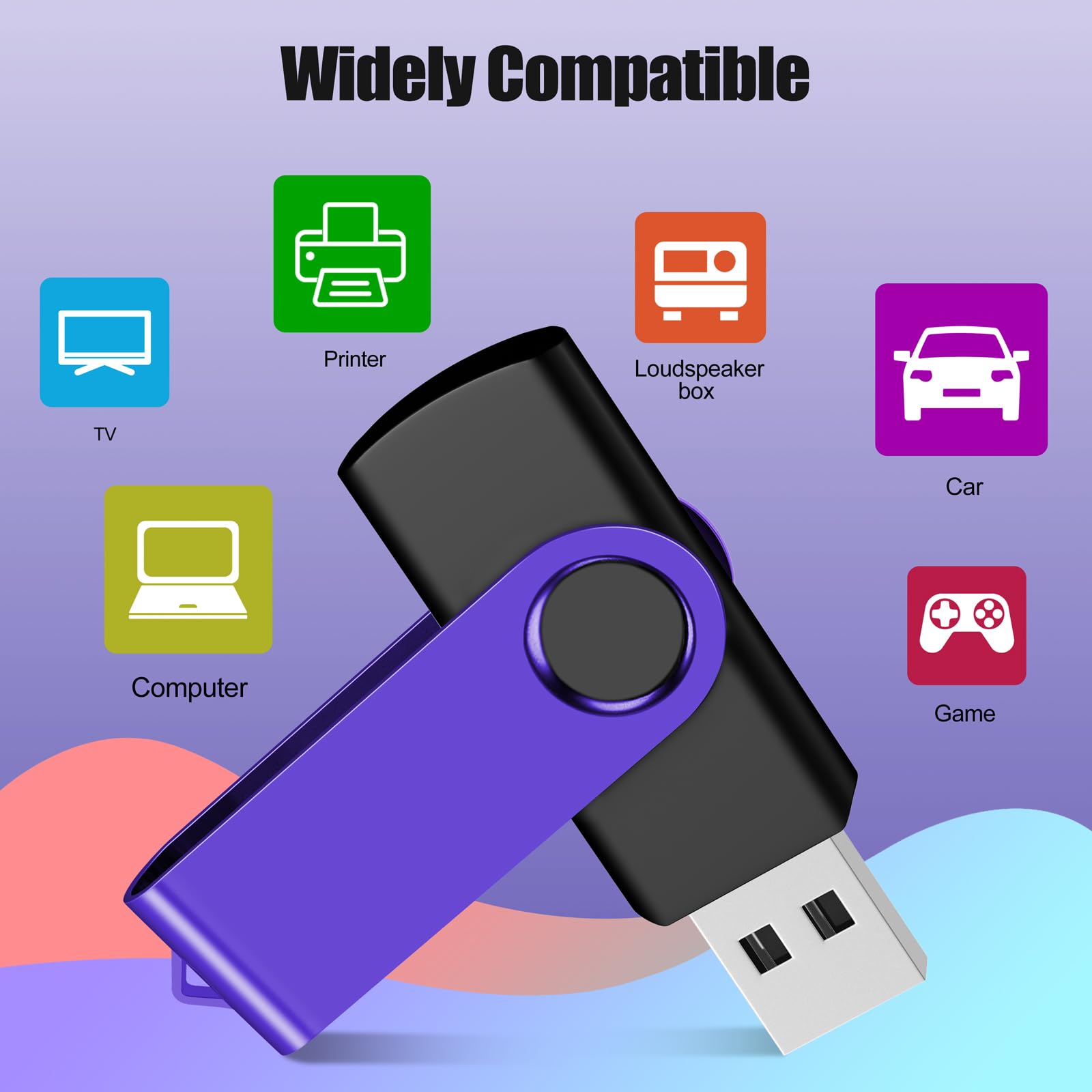 8GB 20-Pack USB Flash Drives Bulk EASTBULL USB 2.0 Thumb Drive,Purple