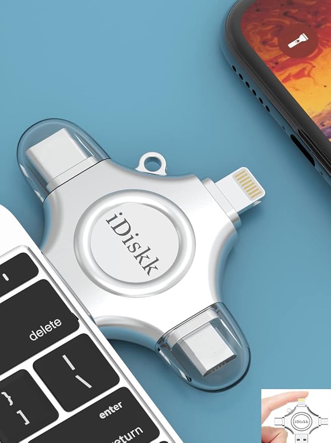 256GB App-le Certified iPhone 17 16 iDiskk FLASHDRIVE 256GB USB C Thumb Drive Photo Stick for iPhone iPad Android Samsung Flash Drive for iPhone Photos 15/14/13/12/12 pro/12 mini Storage