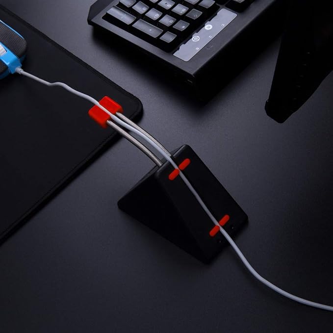 Hotline Games Mouse Bungee Mouse Cord Clip Cord Management System Fixer Holder for Esports FPS Game (3.0 Black)