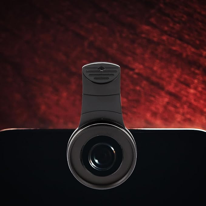 Phone Lens : 37mm 15X Macro Lens for Phone Camera Clip-on Magnifying for Close-up Photography (Black)