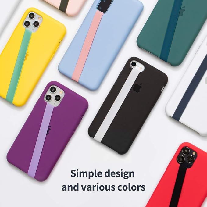Sinjimoru Stretchable Silicone Phone Strap, Flexible and Elastic Grip Holder for iPhone & Android, Secure Phone Loops Finger Grip with Wireless Charging Support Sinji Loop Mint