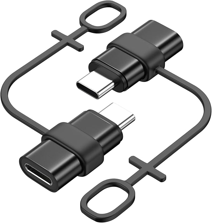 MoKo Lightning Female to USB C Male Adapter 2Pack, USB-C Lightning Adapter for iPhone Air 17 16 15 Pro Max Plus, iPad Pro/Air, Galaxy, iPhone to USB C Adapter for Data Sync, NOT for Audio/OTG, Black