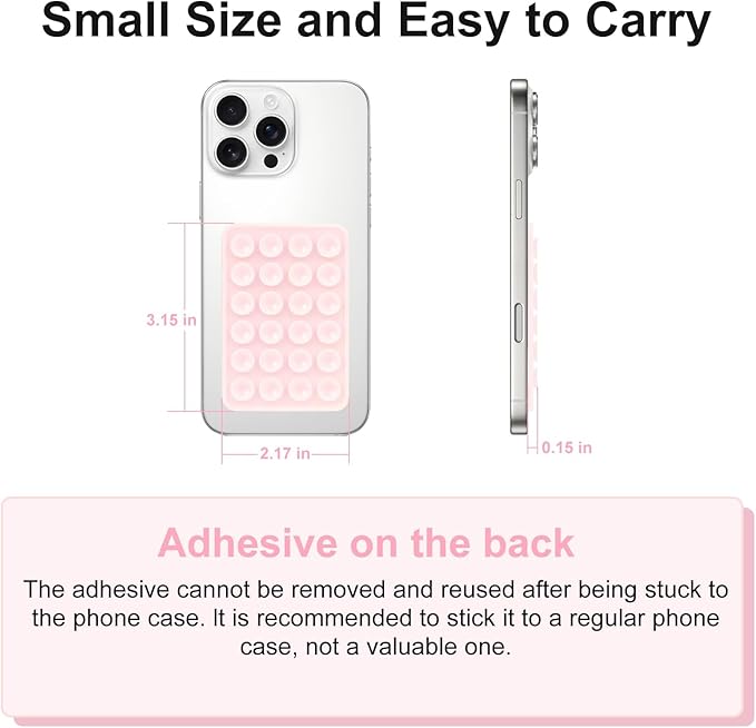 2PCS Silicone Suction Phone Case Mount,Non Slip Suction Cup, Hands-Free Phone Accessories Holder for Selfies and Videos,Silicone Adhesive Stand Sticky for iPhone Baby Blue