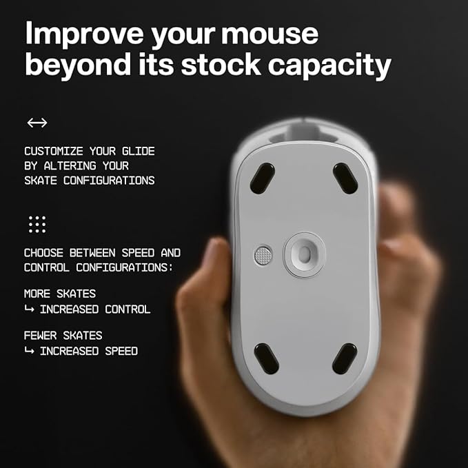Wallhack UHMW-PE Pill Mouse Skates | Premium Universal Skates for Gaming Mice | Ultra-Smooth Glide on Cloth & Glass Pads | Customize Speed & Control | Durable, Easy to Apply | Black 7mm x 14mm