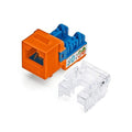 trueCABLE Cat5e Keystone Jack, Unshielded (UTP), 90 Degree Punch-Down, PoE++ (4PPoE) 100W, UL Listed, ETL Verified, ANSI/TIA Certified, Modular RJ45 Female, Orange, 24 Pack