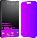 Compatible for iPhone 16 Privacy Screen Protector Tempered Glass 6.1 Inch, Purple Gradient Anti Spy Anti Blue Light HD Easy Installation