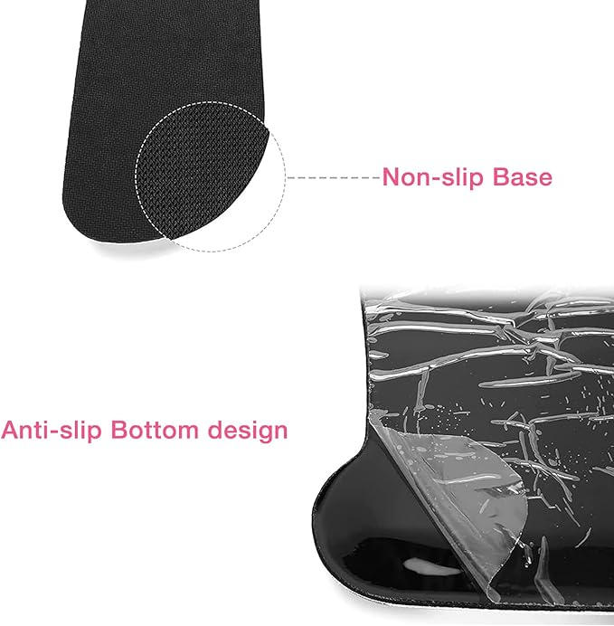 MOSISO Wrist Rest Support for Mouse Pad & Keyboard Set, Ergonomic Mousepad Non-Slip Base Home/Office Pain Relief & Easy Typing Cushion with Neoprene Cloth & Raised Memory Foam, Navy Blue