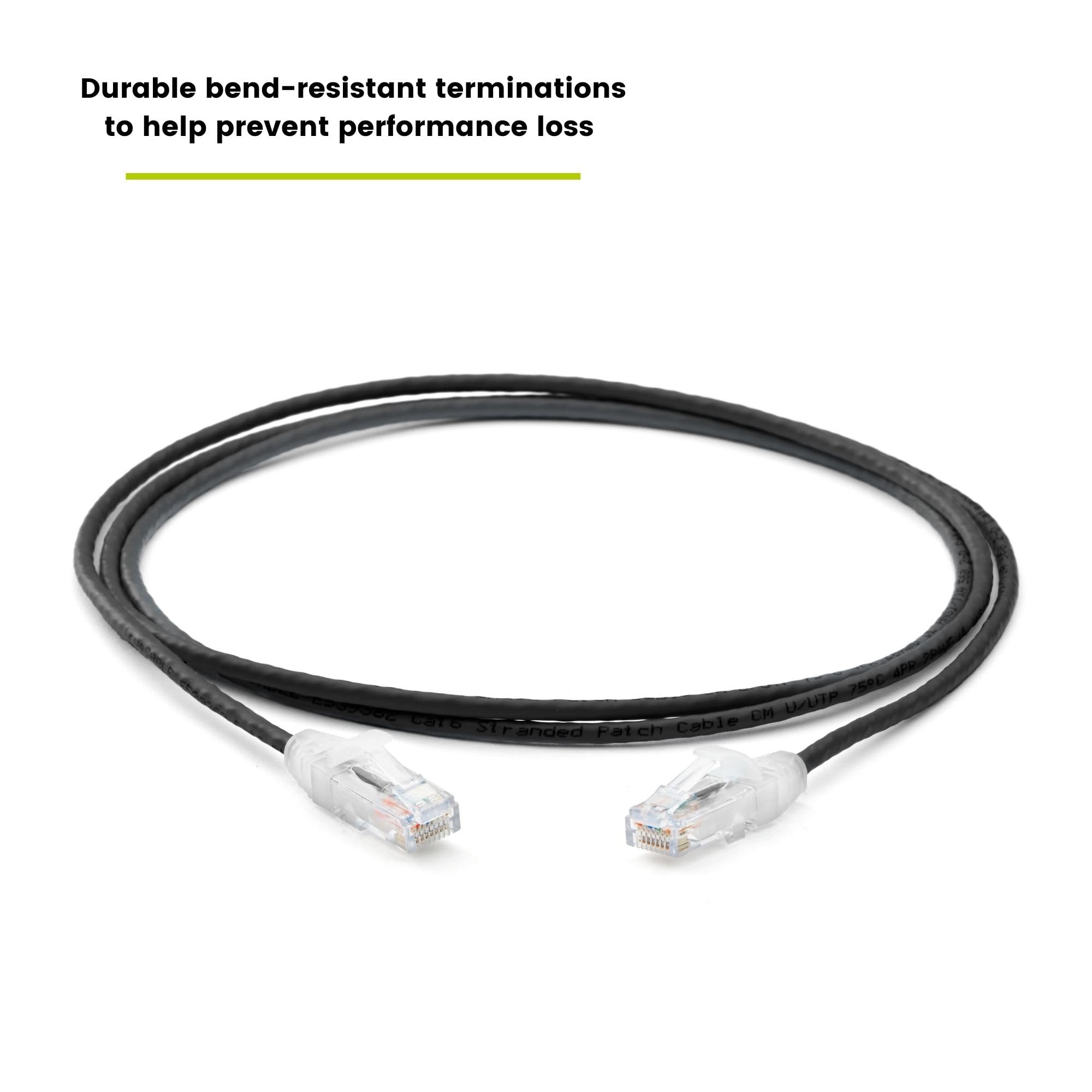 TRUECABLE Cat6 Component Rated Patch Cable, Unshielded (U/UTP), 5ft, Black, 28AWG Stranded Pure Copper, Snagless 10G High-Speed Ethernet Cable, PoE++ 4PPoE 100W, UL Listed, RoHS-3, 1 Pack