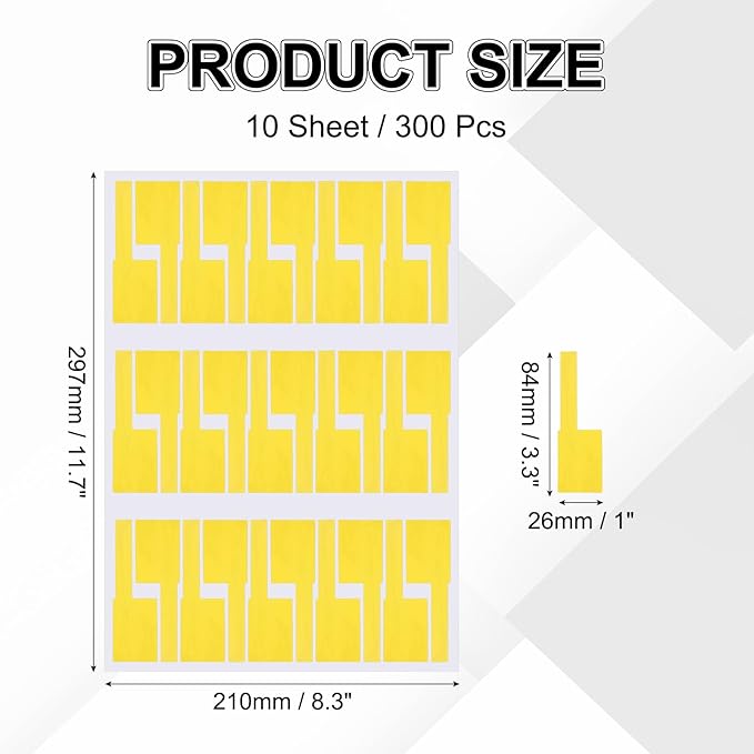 uxcell 300 Pcs Cable Labels, Waterproof Wire Cord Labels Tags, Cord Organizer Management Tags for Charger Cable Organizer Wire Markers Printer and Handwriting, Yellow