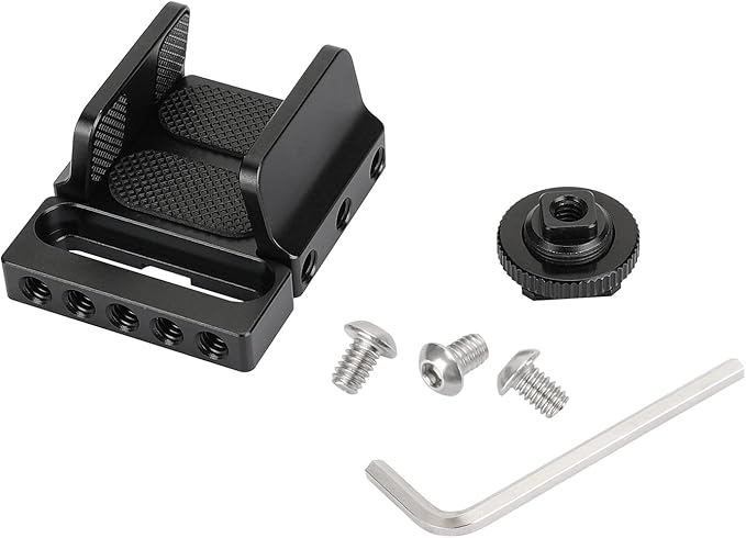 CAMVATE Universal SSD Holder Clamp Adjustable Width (33mm ~ 60mm) with 1/4"-20 Mounting Points & Shoe Mount Connector - 3011