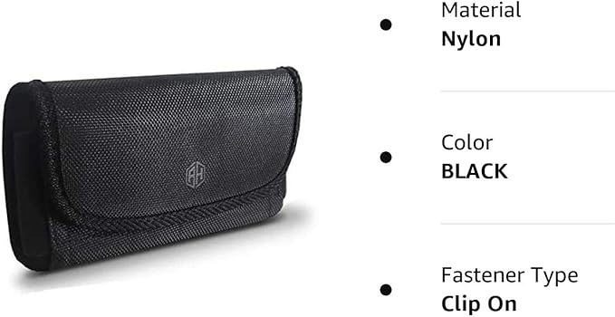 AH Military Grade Nylon Cell Phone Pouch - Clip Holder for Belt Loop, Fits iPhone 13/14 Max/Pro, S20 Plus, Otterbox (Large)