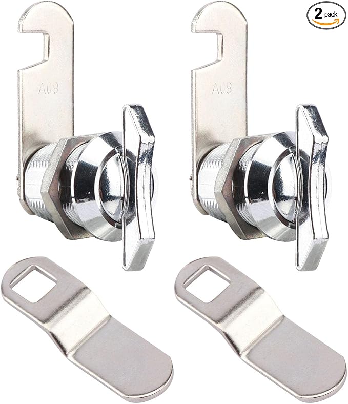 Thumb Operated Offset Cam Lock,Replacement Keyless Compartment Latch, Non-Locking Compartment Lock for RV, Camper, Vehicles, Storage Door Cabinet Mailbox Drawer(Color:L: 19 x 20mm)