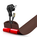 Floor Cord Cover Self Adhesive Cord Hider,3.3FT Cable Management, Extension Strip Protector for Wires, Prevent Cable Trips for Offices, Gyms, Exhibitions Cavity:0.51"(W) x 0.3"(H) Coffee