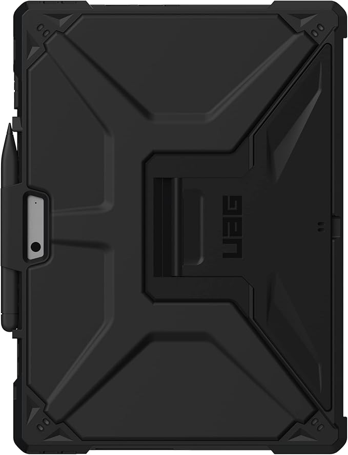 URBAN ARMOR GEAR UAG Designed for Microsoft Surface Pro 11/10/9 Case with Multi-angle Kickstand & Pen Holder Compatible with Type Cover Keyboard Rugged Protective Cover Heavy Duty, Metropolis SE Black