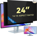 IPROKKO [2-Pack] 24 Inch Computer Privacy Screen Filter for 16:10 Widescreen Monitor, Removable 24in Anti Blue Light Glare Privacy Shield, Anti Spy Security Protector for Hp Dell Asus Acer Samsung