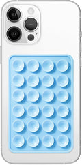Silicone Suction Phone Case Mount, Non Slip Sticky Phone Grip for Cellphone, Silicon Adhesive Suction Cup Phone Mount, Strong Grip Holder for Selfies and Videos (Baby Blue)