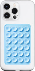 Silicone Suction Phone Case Mount, Silicon Adhesive Phone Accessory for Smartphones, Hands-Free Mirror Shower Phone Holder for Selfies, Tiktok Videos (Baby Blue)