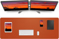 AFIING Leather Desk Pad Protector,Mouse Pad,Office Desk Mat, Non-Slip PU Leather Desk Blotter,Large Desk mat,Waterproof Keyboard mat for Office/Home/Decor (Orange,48"" x 17"")