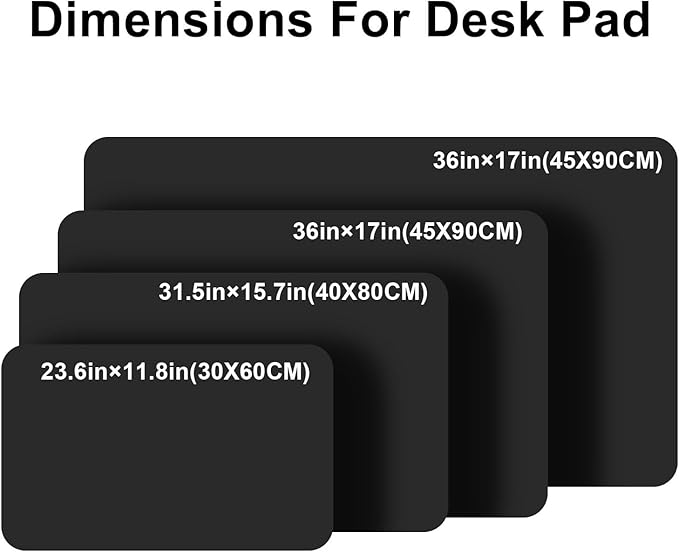 PU Leather Desk Pad Protector Gaming Mouse Pad Non Slip Desk Mat for Keyboard and Mouse Waterproof Desk Writing Pad for Office and Home Desk Accessories(Black, 23.6 * 11.8)