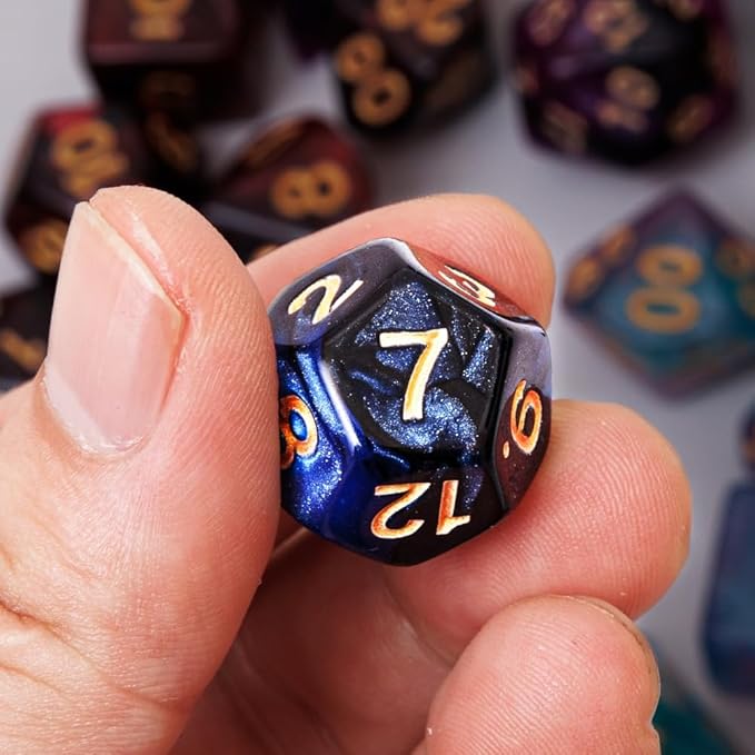 DND Dice Set 42 Pcs Polyhedral Dungeons and Dragons Rolling Dice for D&D RPG MTG Table Games Dice Bulk with Colorful Drawstring Bags and Dice Tray (Star-Tray)