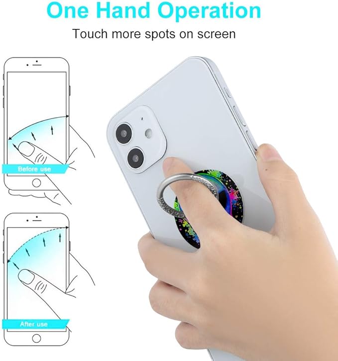 Bonoma Phone Ring Grip, 3 Pack Aliens 360 Degree Rotation 180 Degree Flip Finger Ring Stand Holder Compatible with Smartphones and Tablets