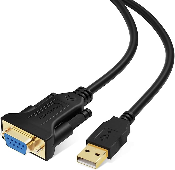 CableCreation USB to RS232 Serial Adapter (FTDI Chip), 10 Feet USB to DB9 Female Converter Cable for Windows 11, 10, 8.1, 8, 7, Vista, XP, 2000, Linux and Mac OS X, macOS, 3 Meters/Black