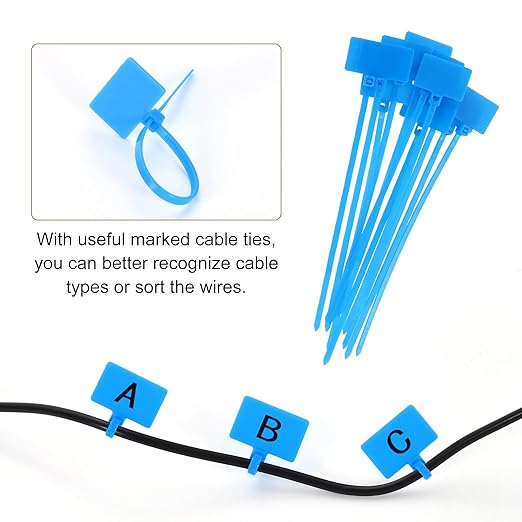 uxcell 4Pcs Cable Cord Grommet, 13/16"(20mm) Rubber Desk Grommets Wire Pass Through Hole Cover with Marked Cable Ties for Home Office Cable Wire Protection, Black
