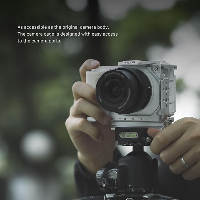 Tilta Full Camera Cage for ZV-E1 Lightweight Kit | Includes Full Cage, Top Handle, 1/4"-20" to NATO Adapter | Cold Shoe, NATO Rail, M3 and 1/4"-20 Threads Mounts | Silver