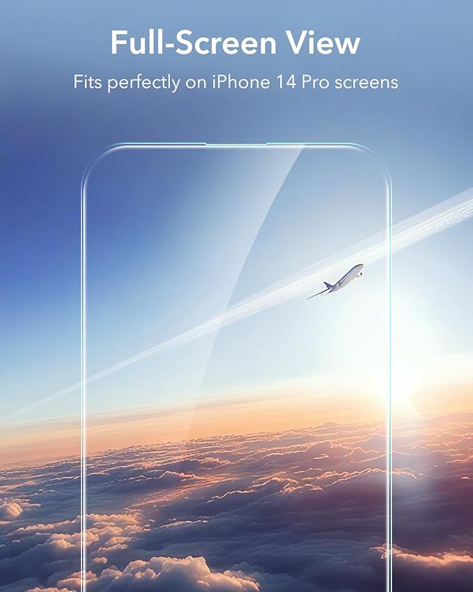 ESR 3 Pack for iPhone 14 Pro Screen Protector, [9H Hardness] [Military Grade Shatterproof] Tempered Glass Film with Flawless Fit Tray