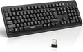 TECKNET Wireless Keyboard, 2.4G Silent Full-Size USB Keyboard with Number Pad, Ergonomic Keys & Foldable Feet, Compatible with Laptop, PC, Desktop, Surface, Windows 11/10/8/7 – QWERTY US Layout, Black