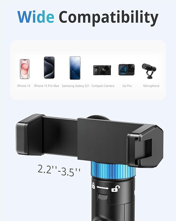UBeesize 72" Phone Tripod - Tripod for iPhone & Selfie Stick with Phone Holder & Remote - Upgraded, Stable & Portable Stand for iPhone 16/15/14, Android, Cameras & Action Cams