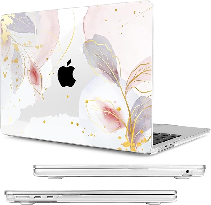 Compatible with MacBook Air 15 inch Case, M4 A3241/M3 A3114/M2 A2941 (Released 2025 to 2023), Hard Shell, Keyboard Cover, Screen Protector, Webcam Cover & Type-C Adapter, Vector Flower