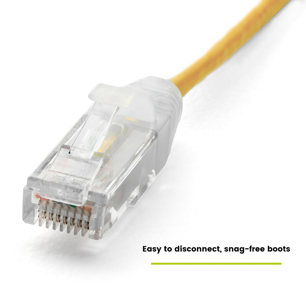 TRUECABLE Cat6 Component Rated Patch Cable, Unshielded (U/UTP), 14ft, Yellow, 28AWG Stranded Pure Copper, Snagless 10G High-Speed Ethernet Cable, PoE++ 4PPoE 100W, UL Listed, RoHS-3, 5 Pack