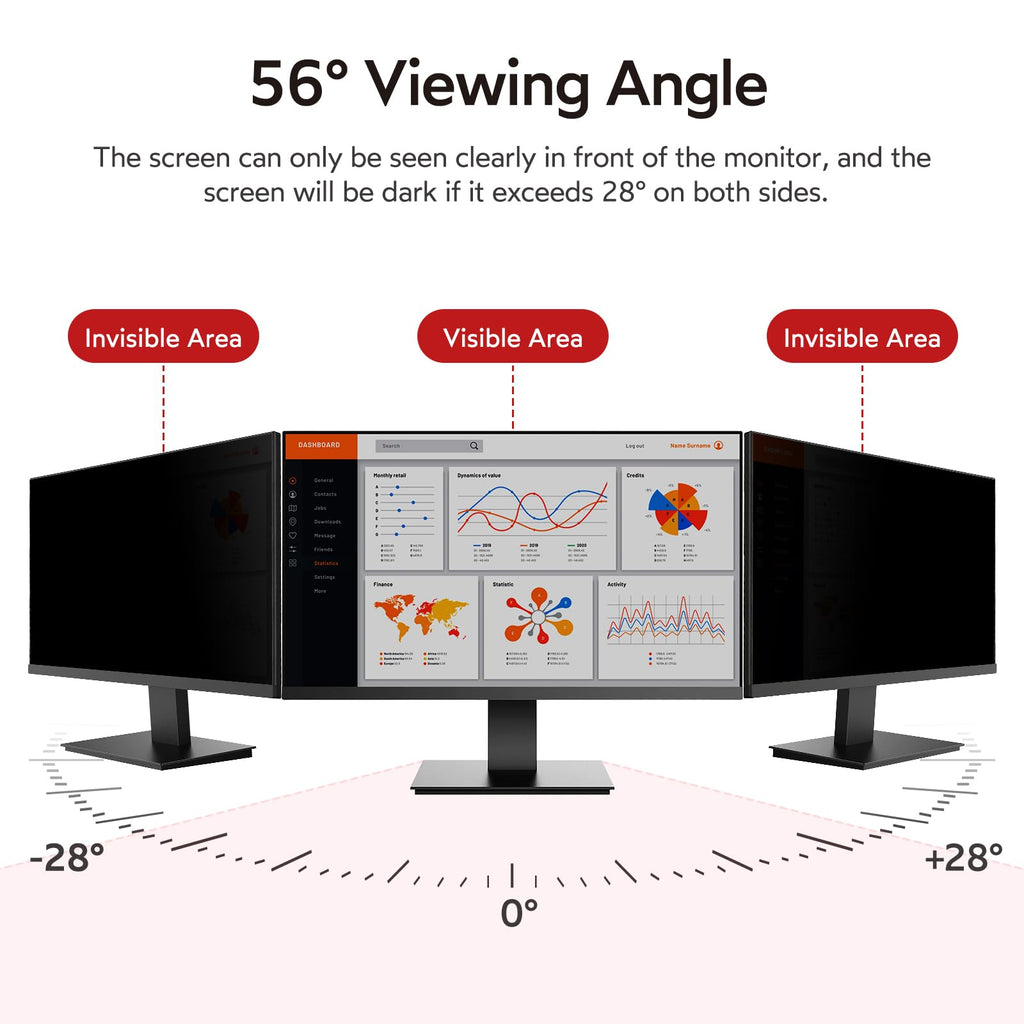 bersem 2 Pack 24 Inch Computer Privacy Screen for 16:9 Ratio Monitors