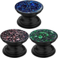 3 Pack Fashionable Clear Glitter Expandible Collapsible Moblile Phone Grip Stand Holder for Smartphones and Tablets Cell Phone Accessory-5 (Glitter Rose Gold Green Blue)