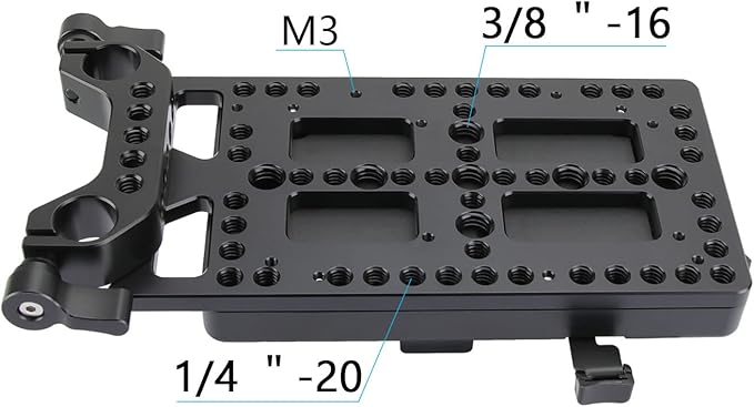 CAMVATE V Lock Mounting Plate Power Supply Splitter with 15mm Rod Clamp - 1524
