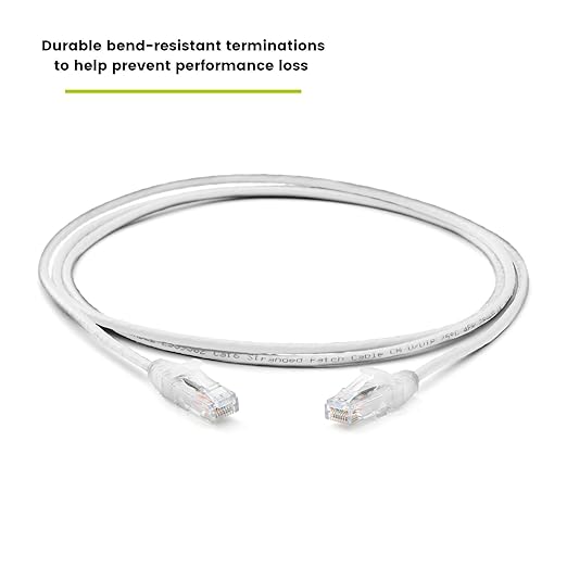 TRUECABLE Cat6 Component Rated Patch Cable, Unshielded (U/UTP), 7ft, White, 28AWG Solid Copper, Snagless 10G High-Speed Ethernet Cable, PoE++ 4PPoE 100W, UL Listed, RoHS-3, 5 Pack