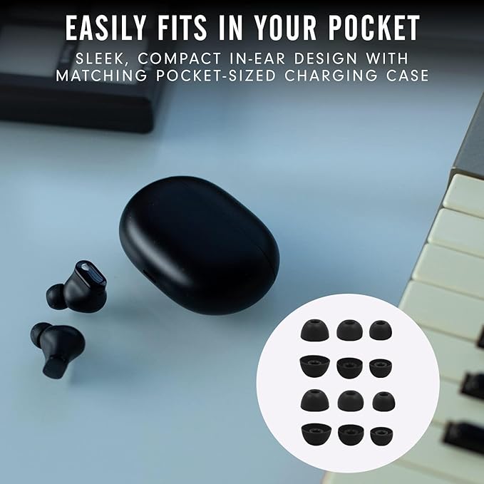 Replacement Silicone Ear Tips for Beats Fit Pro/Studio Buds/Studio Buds+ Headphone, 6 Pairs Earbuds Eartips L/M/S, Eargels Set Fit in Case, Earplug Ear Cap, Ear Buds Accessories-Black
