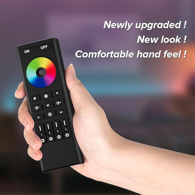BTF-LIGHTING 2.4GHz Wireless RF Remote RC03RFB &3PCS C04RF Tuya Controller Kit 4 Zones Group Control 5050SMD FCOB COB PWM RGBW (+ R G B W) 5pin LED Strip DC5V DC12V DC24V