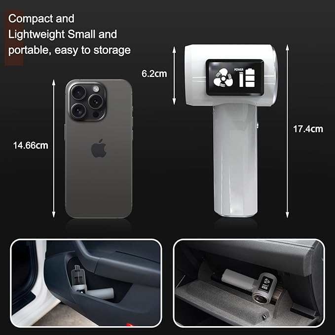 Mini Cordless Handheld Vacuum Cleaner, 21000Pa Strong Suction, 2-Speed USB-C Rechargeable for Car, Home, Office Desk – Pearl White | Faddish Portable Cleaner