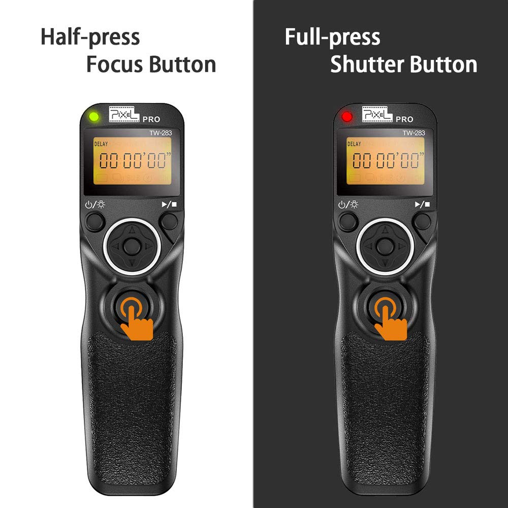 Remote Control Compatible for Sony, Pixel Wireless Shutter Release Cable TW-283 S1/S2 Timer Remote Control Compatible for Sony Alpha A100 A350 A450 A550 A560 A9 A99 A77 A7RII A7