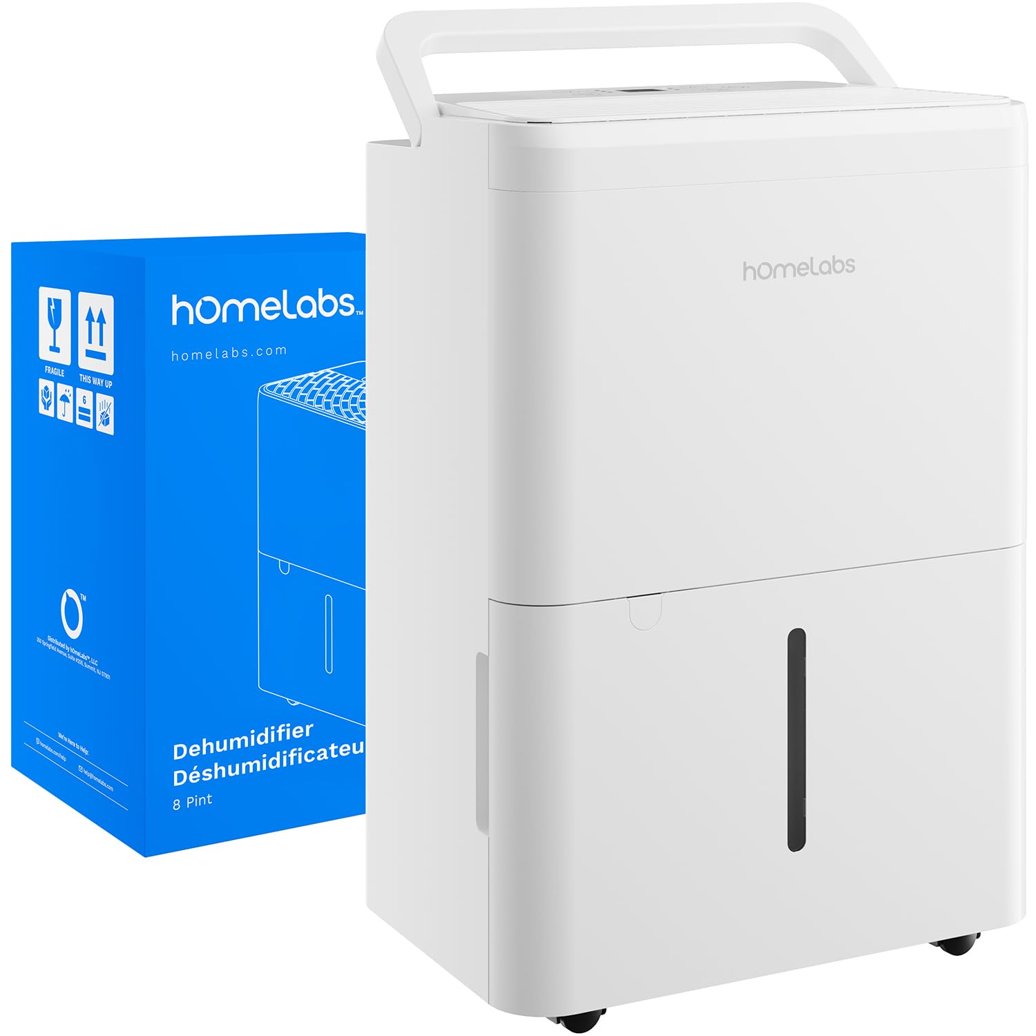 hOmeLabs Dehumidifier 1,800 Sq Ft 8 Pint (MAX 24 Pint at 95°F, 90% RH)