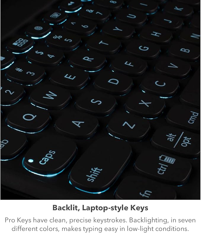 ZAGG Pro Keys Wireless Keyboard with Trackpad and Detachable Case - Compatible with The Apple iPad 10.2"(Gen 9,8,7) - Charcoal