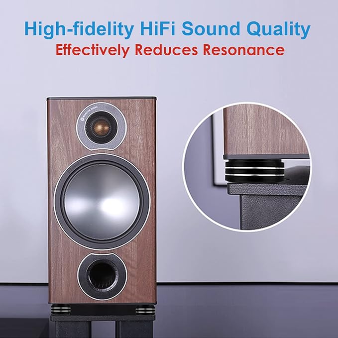 Audiocrast 4X HiFi Speaker Spikes Isolation Stand Feet Pad Aluminum 40x20mm Audio Isolators Amplifier Shock Absorber Non-Slip Hi-End Floor Protector for Subwoofer DAC CD Turntable Amp