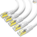 KASIMO CAT 8 Ethernet Cable SFTP Internet Network Patch Cord, Heavy Duty High Speed LAN Cables w Gold Plated RJ45 Connector Professional for Router, Modem, Gaming, Xbox (1 Feet, 5 Pack White)