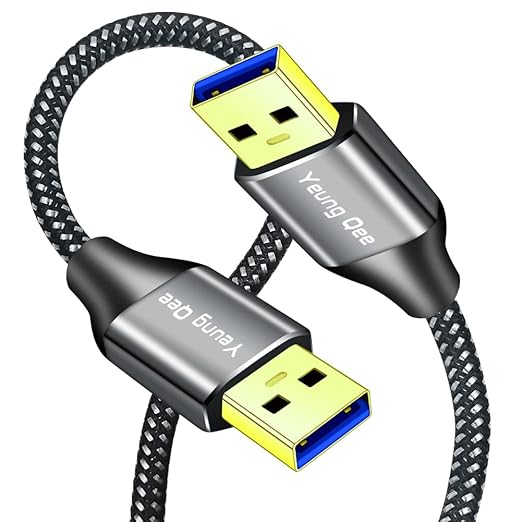 USB 3.0 A to A Male Cable 1.5 ft,Super Speed Type A Male to Male Cable USB 3.0 Double End USB Cord for Hard Disk, Cameras,Laptop Cooler, DVD Player and More (1.5FT/0.5M)