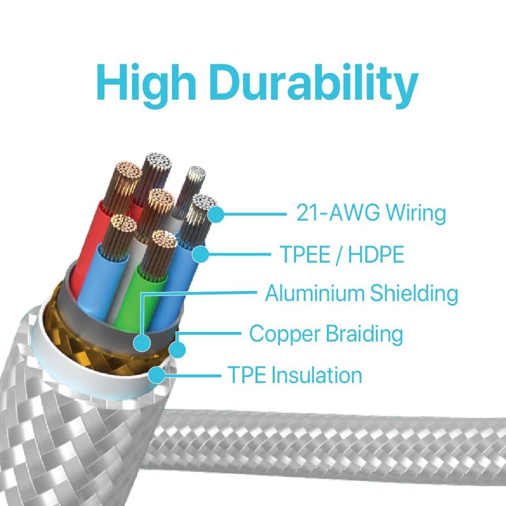 BLACK+DECKER Lightning to USB Cable - Fast Compatible iPhone Lightning Cable - Durable Braided iPhone Charger Cord - for Travel and Daily Use - Multiple Color + Length Options - 6ft