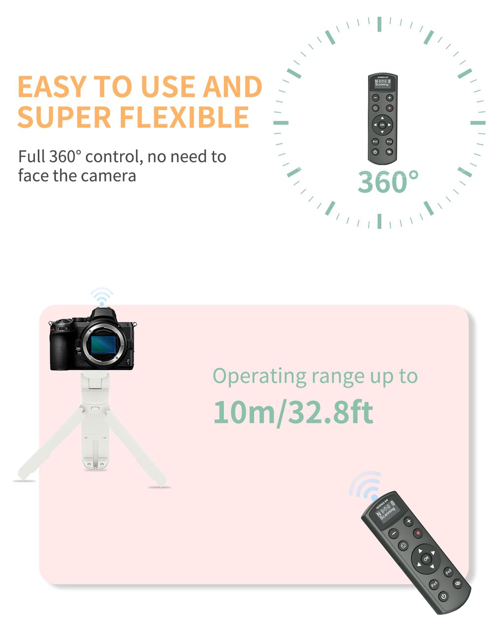 Aodelan for Nikon Wireless Rechargeable Camera Remote Control
