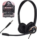 Headset with Microphone - Noise Canceling Computer Headset for Office, Meetings, Chat- Comfortable Over-Ear PC Headphones with Rotating Mic- 3.5 Jack for Universal Connectivity (1 Pack)