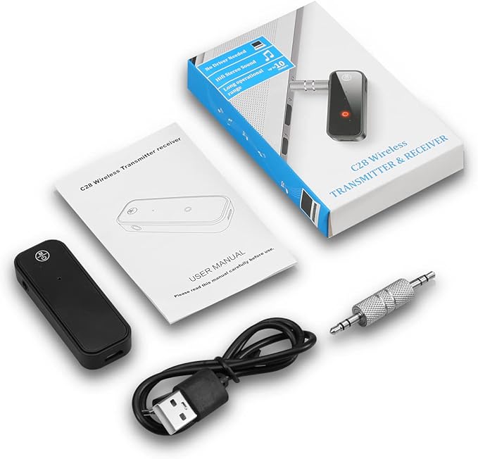 LOFICOPER Bluetooth Transmitter Receiver, Aux Bluetooth 5.0 Adapter for Car, 2 in 1 Wireless 3.5mm Audio Adapter for TV, Speakers, Stereo Systems, Headphones
